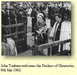 John Tanburn welcomes the Duchess of Gloucester, 8th July 1962